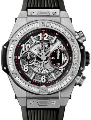 Cheap Hublot 411.NX.1170.RX.1904 Big Bang Unico Titanium Baguette Diamonds replica watches